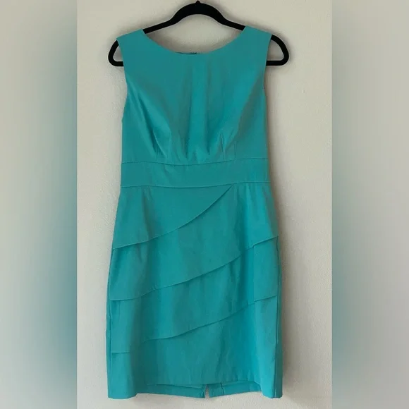 Turquoise Tiered Sheath Dress (Size 12) - Picture 3 of 13